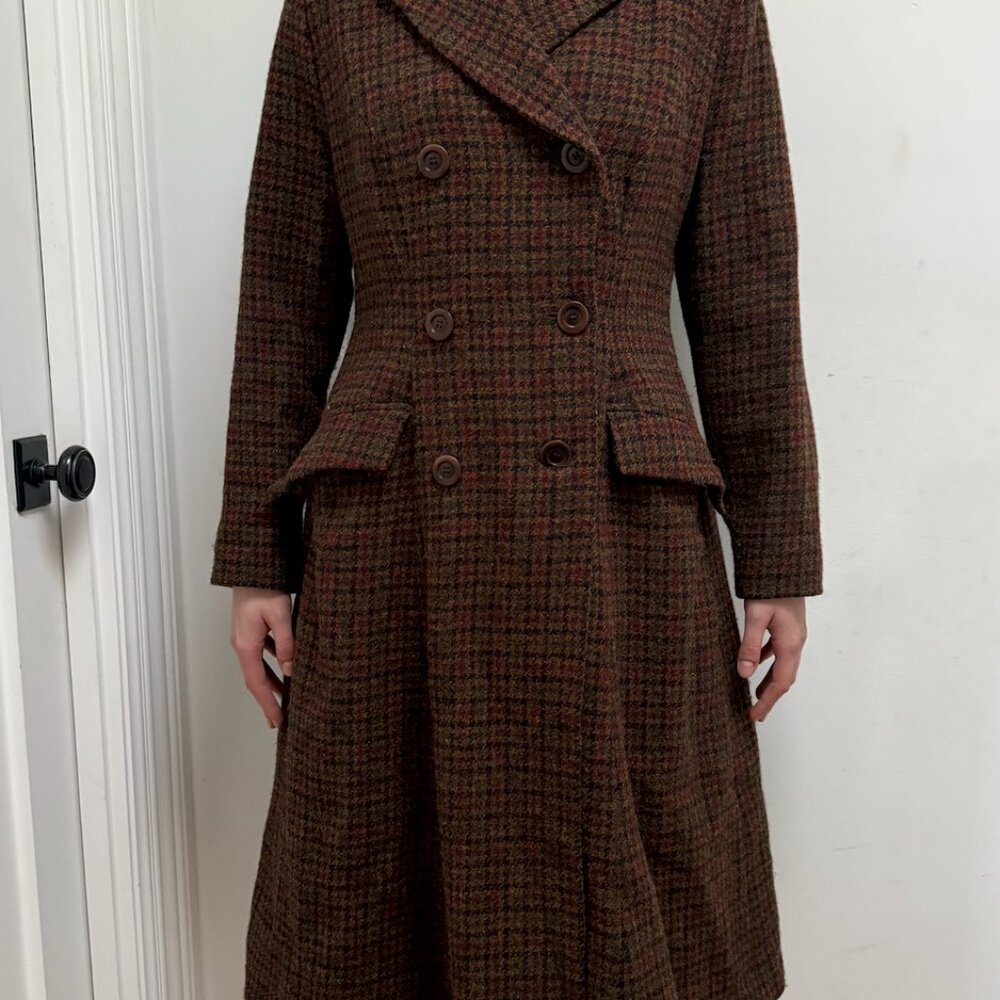 Lena Hoschek Lawrence Double-Breasted Harris Tweed Coat - Size L - Picture 6 of 15